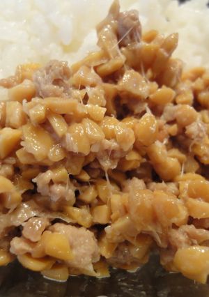 ご飯が進む！簡単ひき肉ひきわり納豆-レシピのメイン写真