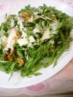 春菊と鶏肉のサラダ♡ぽんマヨソース-レシピのメイン写真