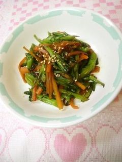 春菊の茎できんぴら♡-レシピのメイン写真