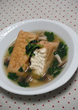 厚揚げのうどんスープ煮～三つ葉の香り☆-レシピのメイン写真