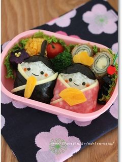 ひな祭りキャラ弁☆お雛様おにぎり♪-レシピのメイン写真