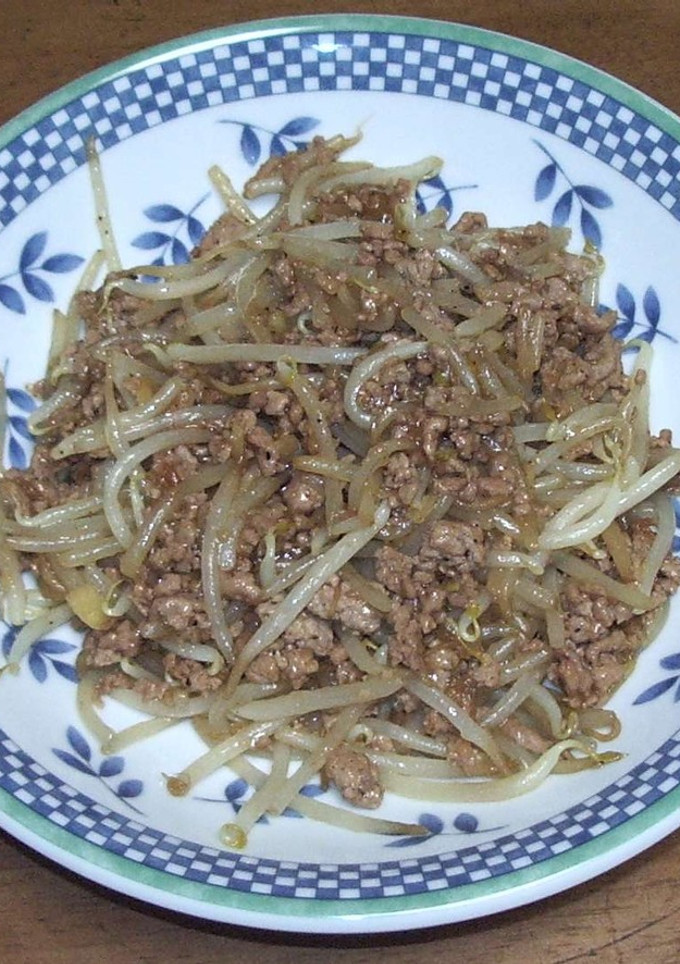 かんたんひき肉炒め（もやし、片栗しあげ）-レシピのメイン写真