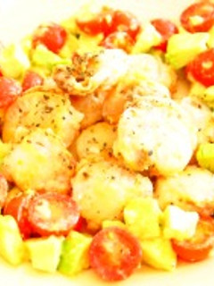 ホタテソテーのアボガド&トマト仕立て♪-レシピのメイン写真
