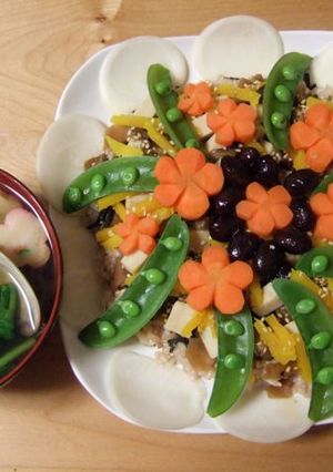 マクロビひなまつり（はまぐりお吸い物と）-レシピのメイン写真