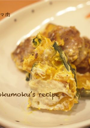 かぼちゃと豚コマ肉のマヨ炒め-レシピのメイン写真