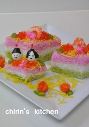 ☆ひし形のお寿司ケーキ＠ひなまつりに♪☆-レシピのメイン写真