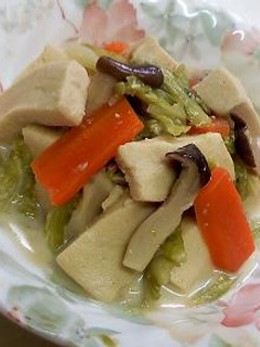 高野豆腐とキャベツきのこのミルク煮-レシピのメイン写真