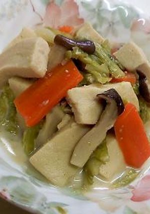 高野豆腐とキャベツきのこのミルク煮-レシピのメイン写真