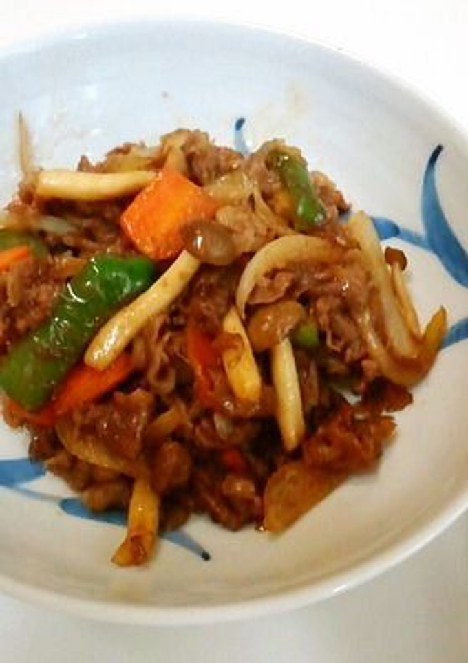 超簡単！牛肉と野菜の焼き肉のタレ炒め-レシピのメイン写真