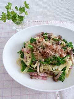 菜の花とベーコンの和風パスタ♪-レシピのメイン写真