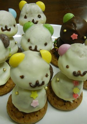 鈴カステラで簡単☆クマデコ-レシピのメイン写真