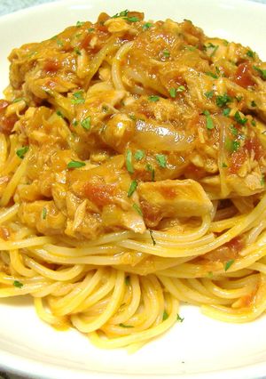 ツナのトマトソーススパゲティー-レシピのメイン写真