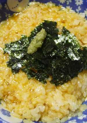 卵かけご飯にわさびともみのりをトッピング-レシピのメイン写真