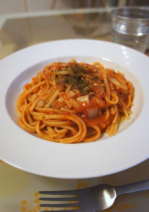 【ルクエで15分】蟹風味のトマトパスタ-レシピのメイン写真