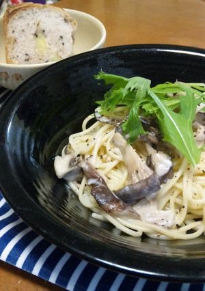 きのこたっぷりクリームパスタ-レシピのメイン写真