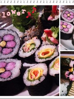 簡単♪梅の花巻き寿司-レシピのメイン写真