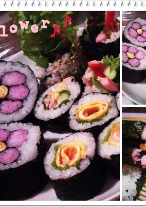 簡単♪梅の花巻き寿司-レシピのメイン写真