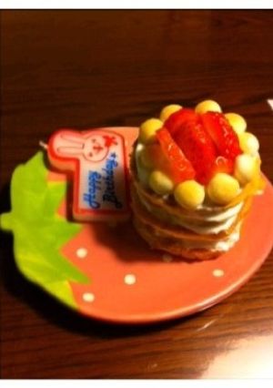 水切りヨーグルトで♡一歳バースデーケーキ-レシピのメイン写真
