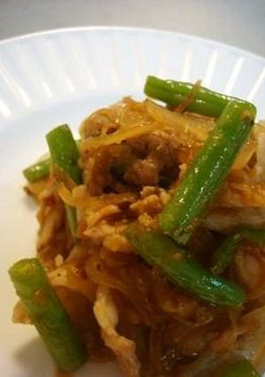 豚肉＋いんげんの生姜焼き-レシピのメイン写真