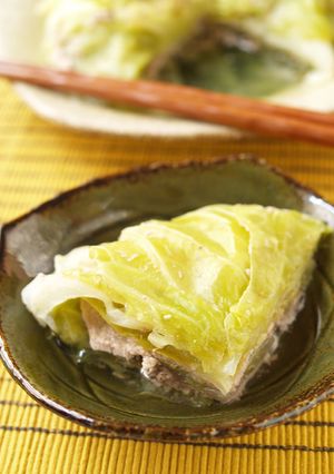 簡単！キャベツと豚肉の重ねレンジ蒸し-レシピのメイン写真