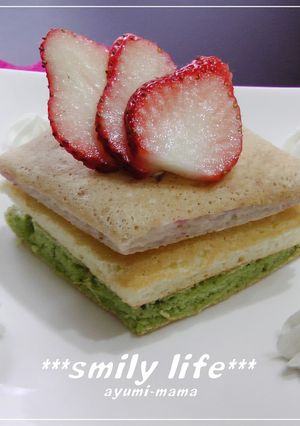 【完了期・幼児食】*ひし餅風パンケーキ*-レシピのメイン写真