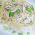 ササミと枝豆の豆乳クリームパスタ