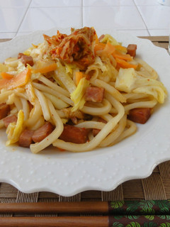 スパムとキムチのピリ辛焼うどん☆-レシピのメイン写真