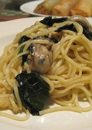 旨みたっぷり牡蠣とほうれん草の和風パスタ-レシピのメイン写真