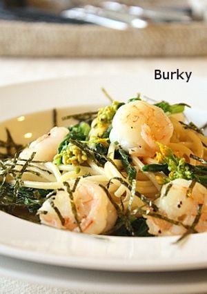 菜の花と海老の和風スキャンピーパスタ-レシピのメイン写真