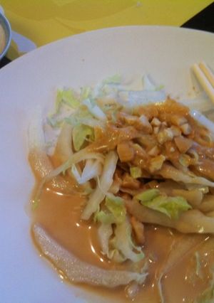 シャキシャキ白菜の芯ピーナツソース和え♪-レシピのメイン写真