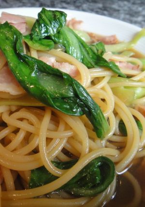 チンゲン菜とベーコンの★和風パスタ★-レシピのメイン写真