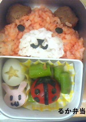 デコ弁【クマさん】とウサギ＆てんとう虫-レシピのメイン写真