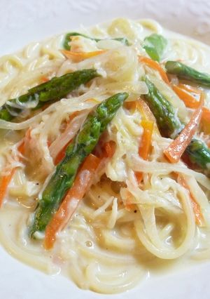 ホタテのクリームパスタ(▰˘◡˘▰)-レシピのメイン写真
