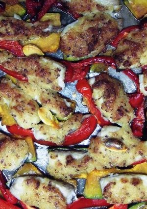 鯵と彩野菜のパン粉焼き-レシピのメイン写真