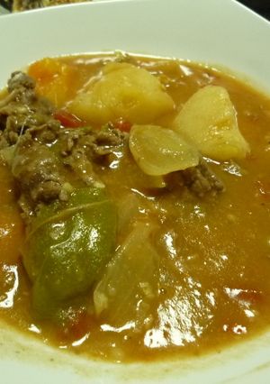 野菜スープで作るざっくりビーフシチュー-レシピのメイン写真