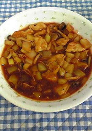 簡単スピーディ!鶏肉と大根のトマト煮込み-レシピのメイン写真