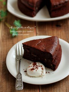 チョコバナナ♪しっとり濃厚ガトーショコラ-レシピのメイン写真