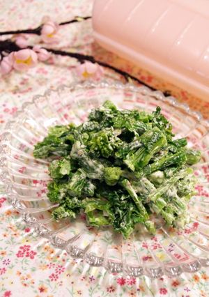 ルクエで作る！菜の花のごまマヨネーズ和え-レシピのメイン写真