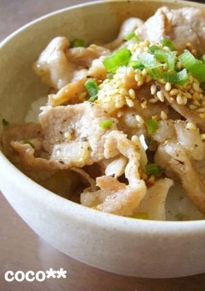 ぱぱっとできる☆ねぎ塩豚丼-レシピのメイン写真