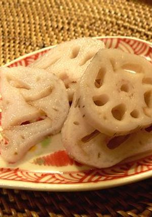 ほんのりピンクのれんこん甘酢漬け-レシピのメイン写真
