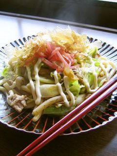 お好み焼き風♪焼きうどん-レシピのメイン写真