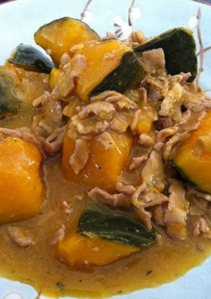 かぼちゃと豚肉の煮物-レシピのメイン写真