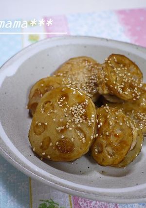 れんこんのはさみ焼き（甘酢だれ）-レシピのメイン写真