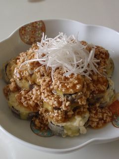 なすの天ぷら 鶏そぼろあんかけ-レシピのメイン写真