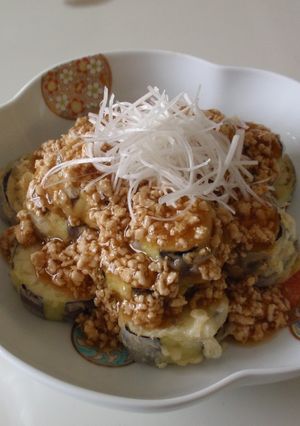 なすの天ぷら　鶏そぼろあんかけ-レシピのメイン写真
