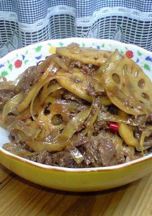 牛肉と蓮根とごぼうのおつまみきんぴら♪-レシピのメイン写真