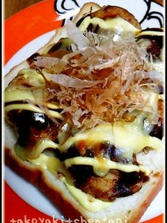 【たこ焼き01】たこ焼きトースト-レシピのメイン写真