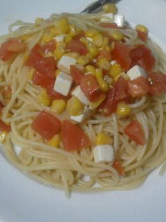 簡単!!トマトとチーズの冷製パスタ-レシピのメイン写真