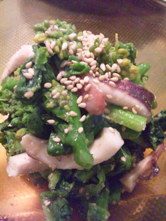 春レシピ♪菜の花とイカのごま酢味噌和え-レシピのメイン写真