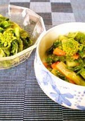一度に二品！　菜の花のからし和え＆ナムル-レシピのメイン写真